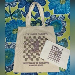 Harry Styles Canvas Late Night Talking Tote and Satellite Zipper Pouch Set New